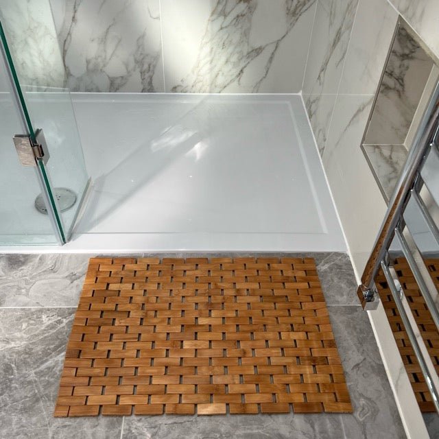 Eco Bath London Bamboo Bath Mat - Roll Up Shower Mat, Anti - Slip and Waterproof Bathroom Spa Shower Mat - Eco Bath London