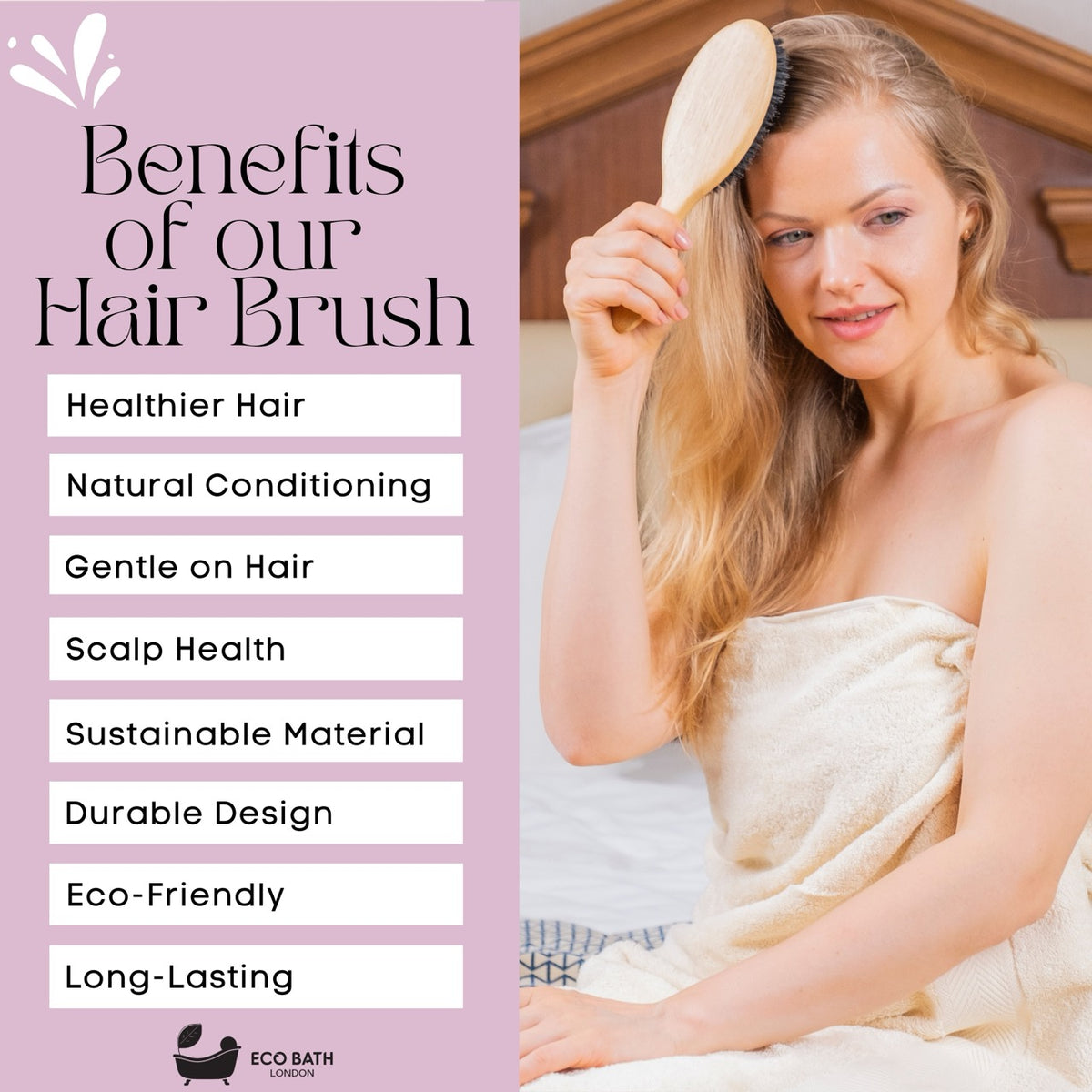 Öko-Badebürste aus Bambus mit Wildschweinborsten