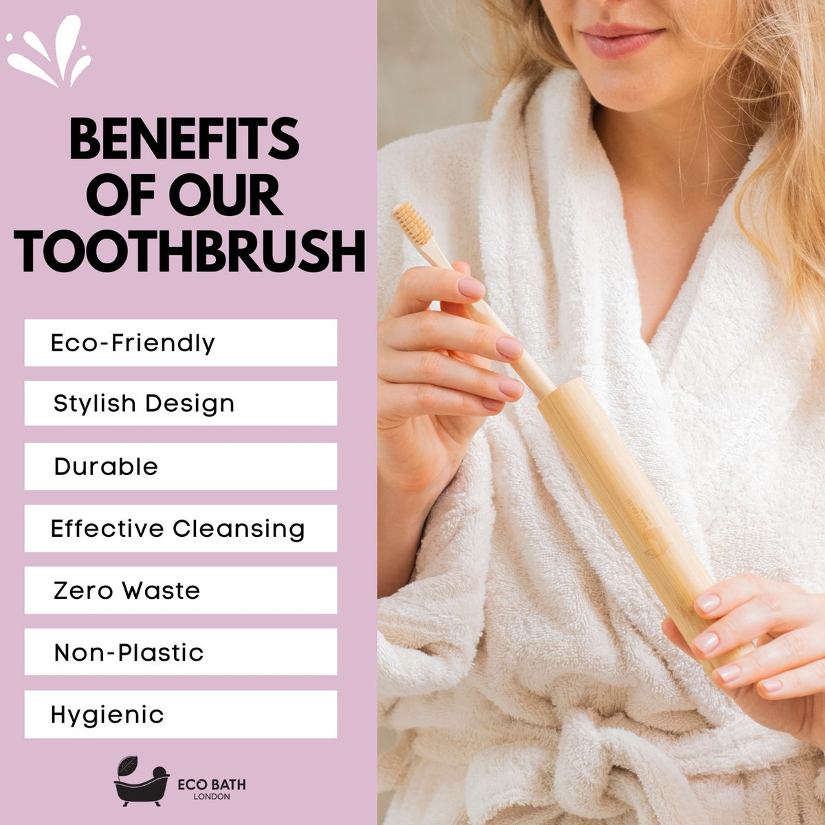 Brosse à dents en bambou Eco Bath dans un tube en bambou | Premier pas vers une vie durable