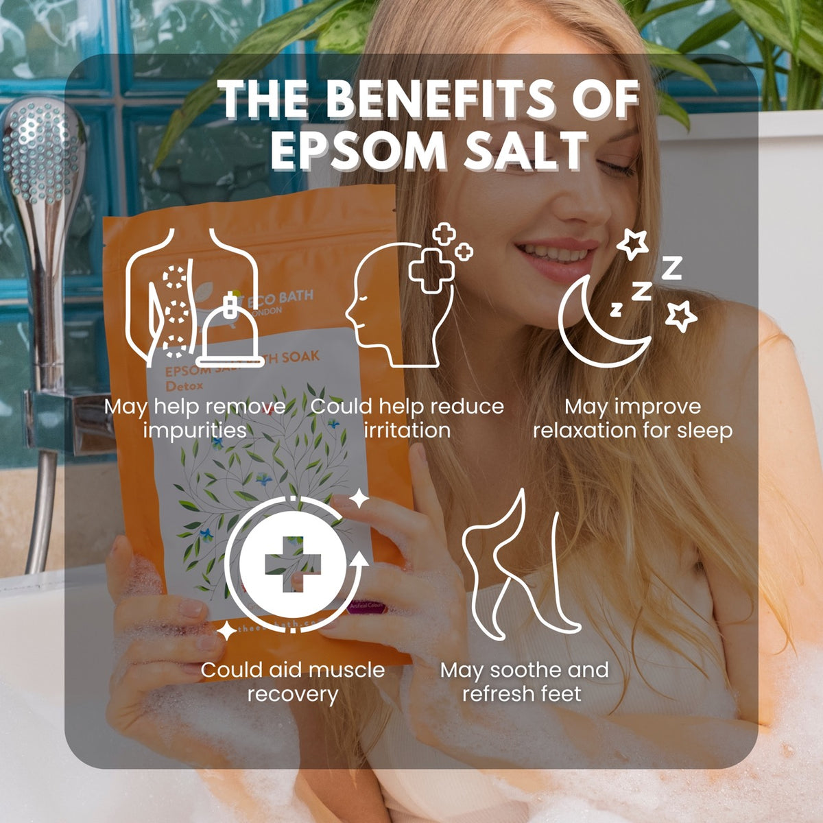 Eco Bath Detox Epsom Salt Bath Soak – Beutel | 500g und 1000g