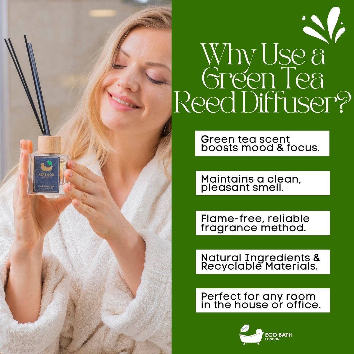 Eco Bath London Green Tea Reed Diffusor