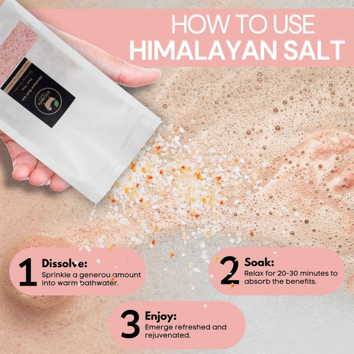 Eco Bath London Himalayan Bath Salt Fine Grade - 1 KG - Eco Bath London