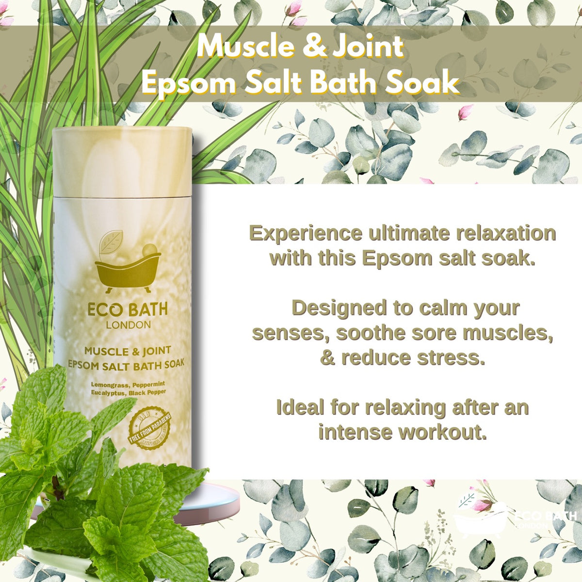 Öko-Badebad für Muskeln und Gelenke, Bittersalzbad – Tube