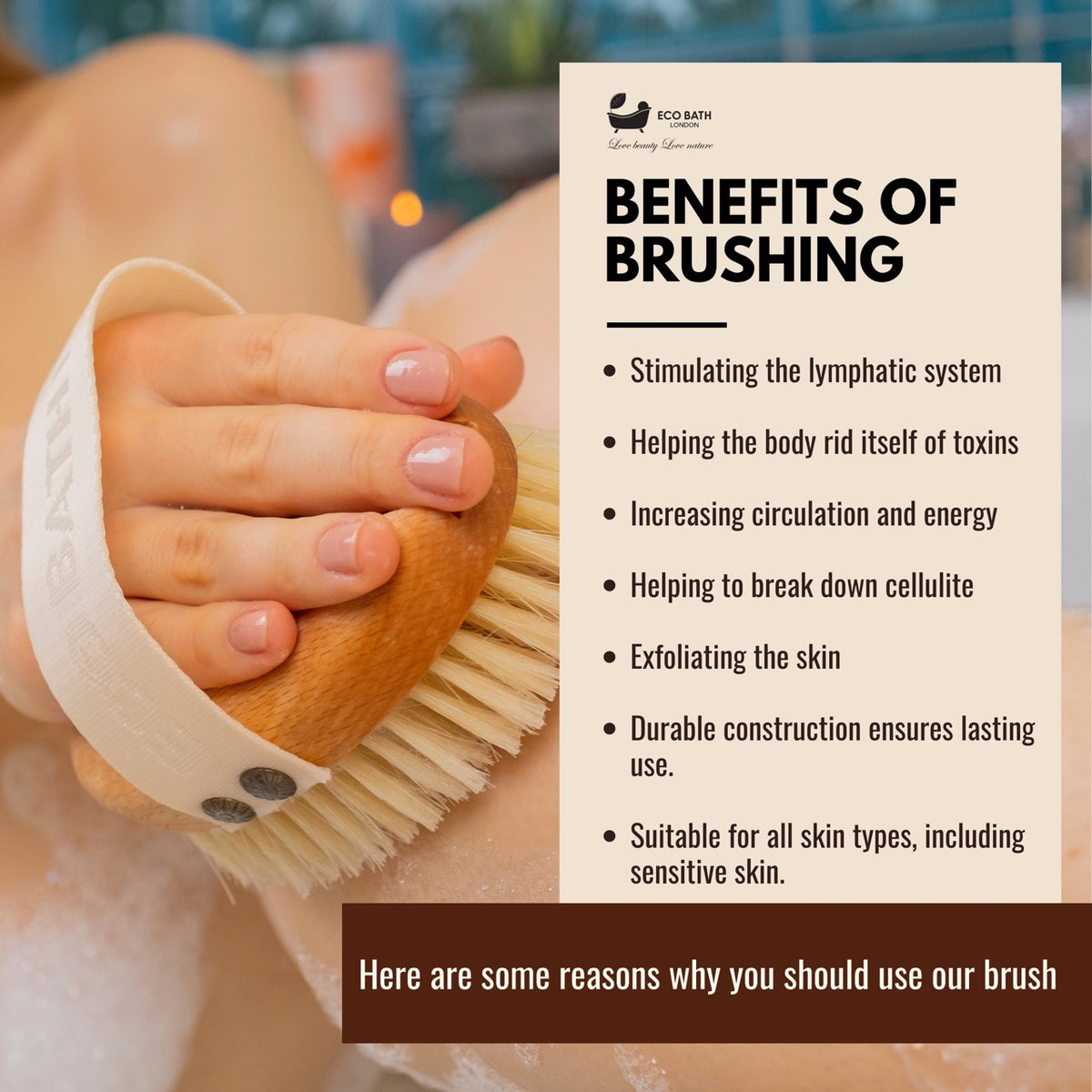 Eco Bath Handbürste mit Naturborsten, weich