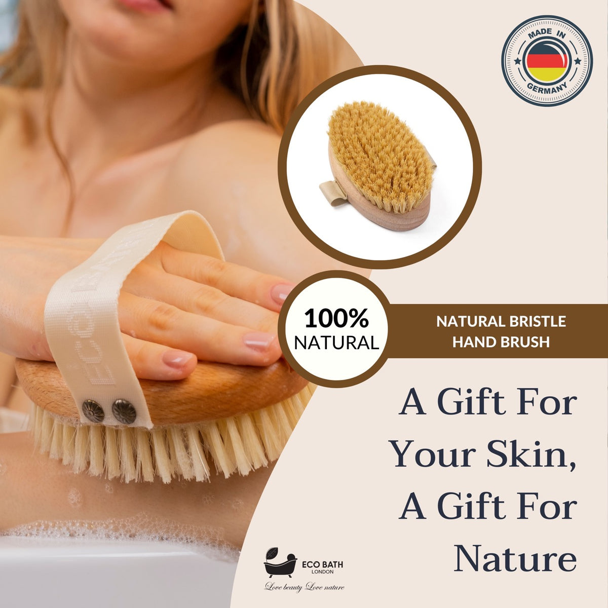 Eco Bath Handbürste mit Naturborsten, weich