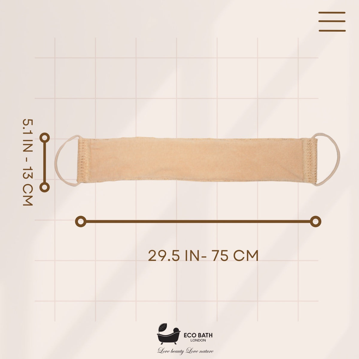 Eco Bath Natural Bamboo & Sisal Back Strap