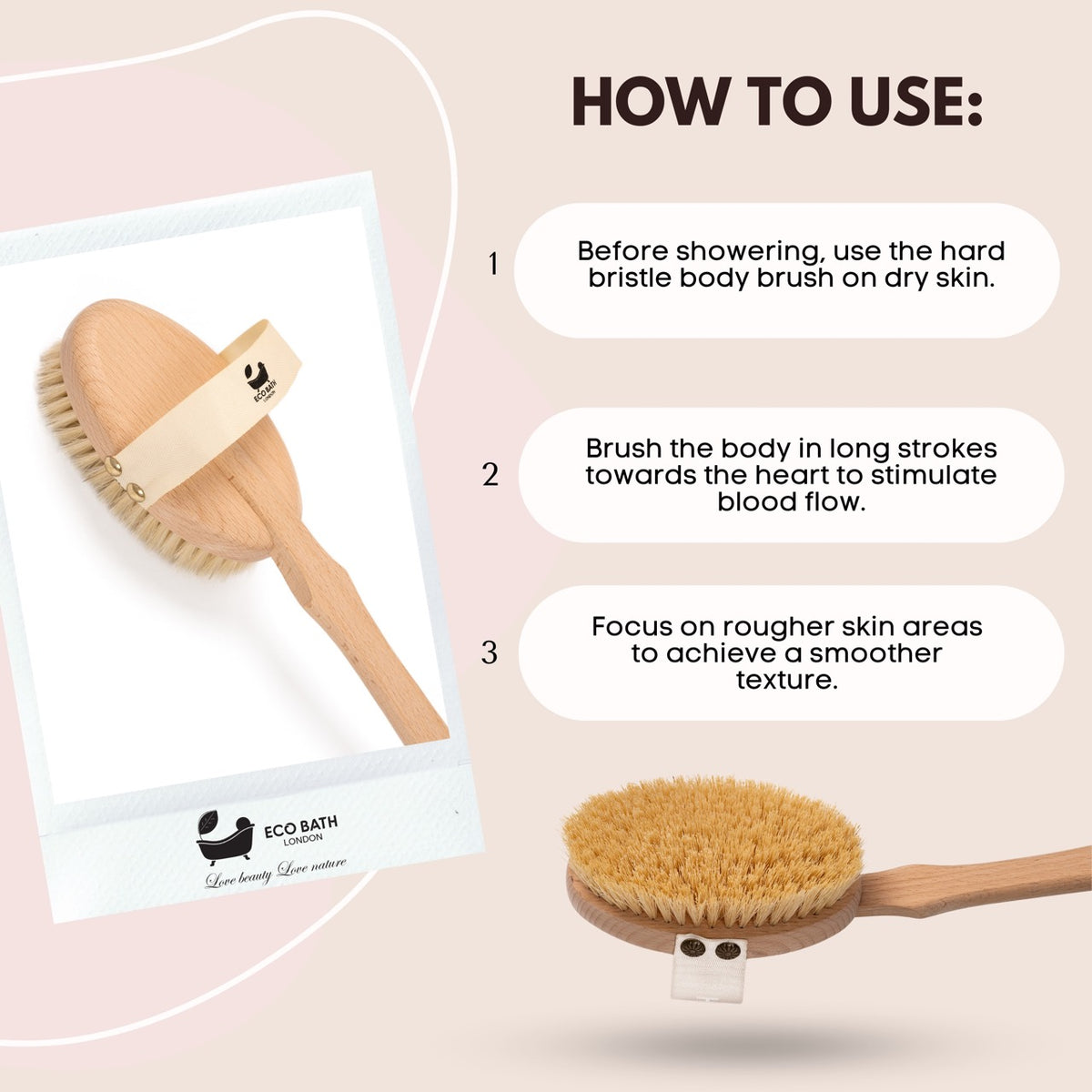 Öko-Badebürste aus natürlichem Sisal mit harten Borsten