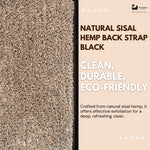 Eco Bath Natural Sisal Hanf Rückengurt Schwarz