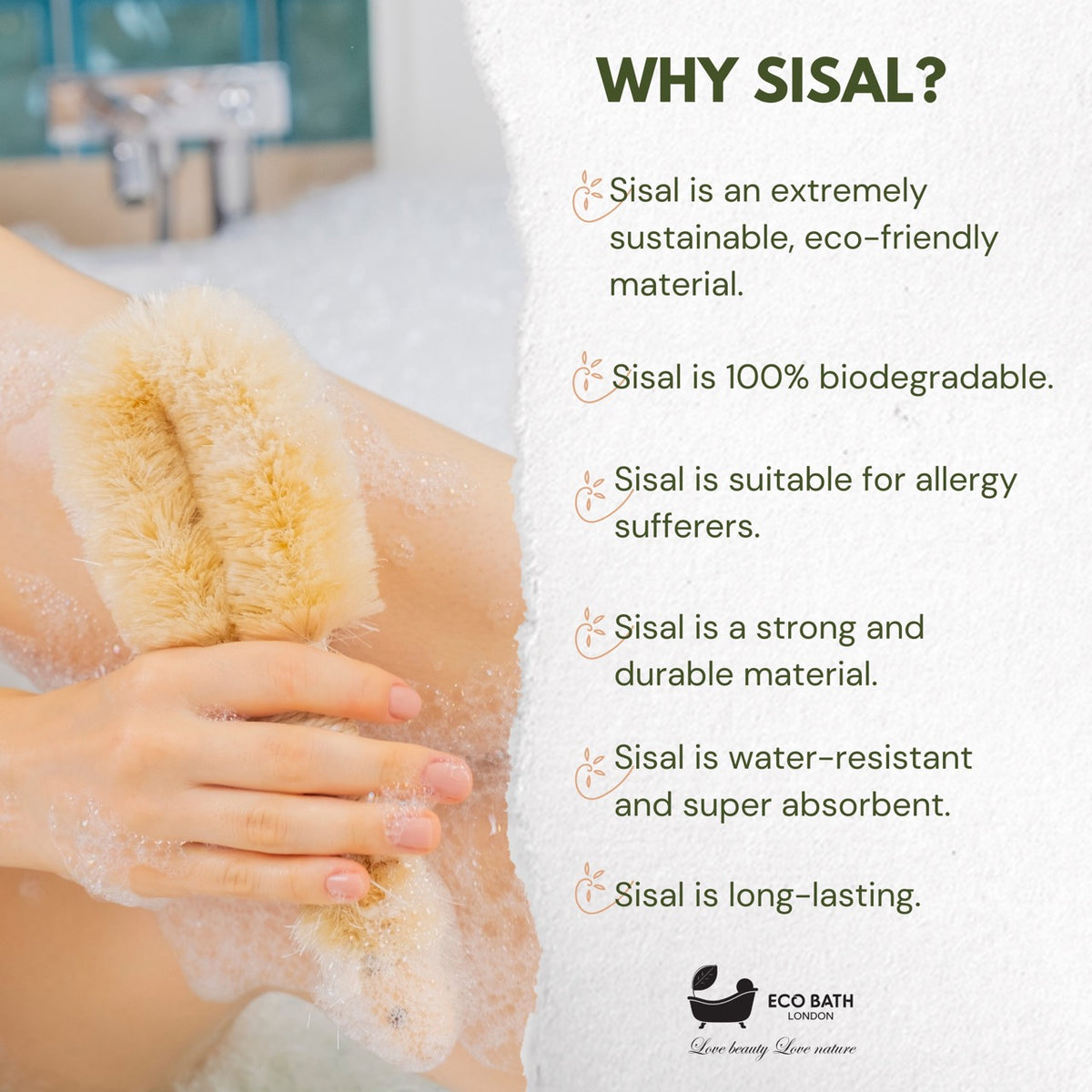 Eco Bath Natural Sisal Rundbürste im japanischen Stil