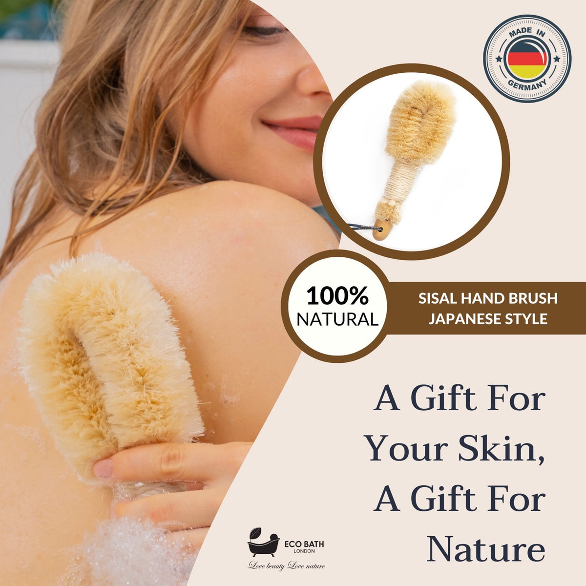 Eco Bath Natural Sisal Rundbürste im japanischen Stil