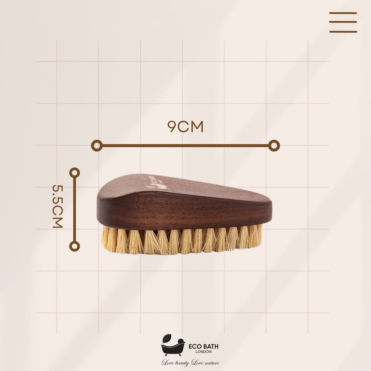 Eco Bath Nagelbürste aus natürlichem Sisal-Walnussholz