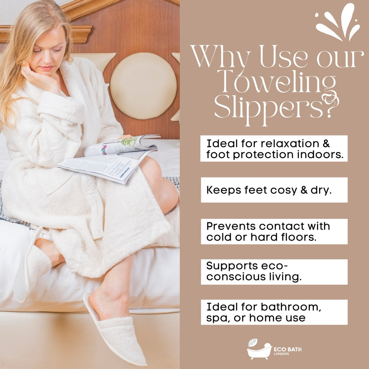 Öko-Hausschuhe aus natürlichem Frottee – natürlich, hypoallergen.