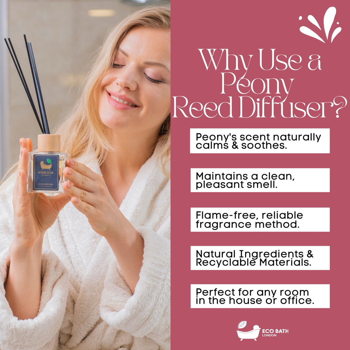 Eco Bath London Pfingstrosen-Schilfdiffusor