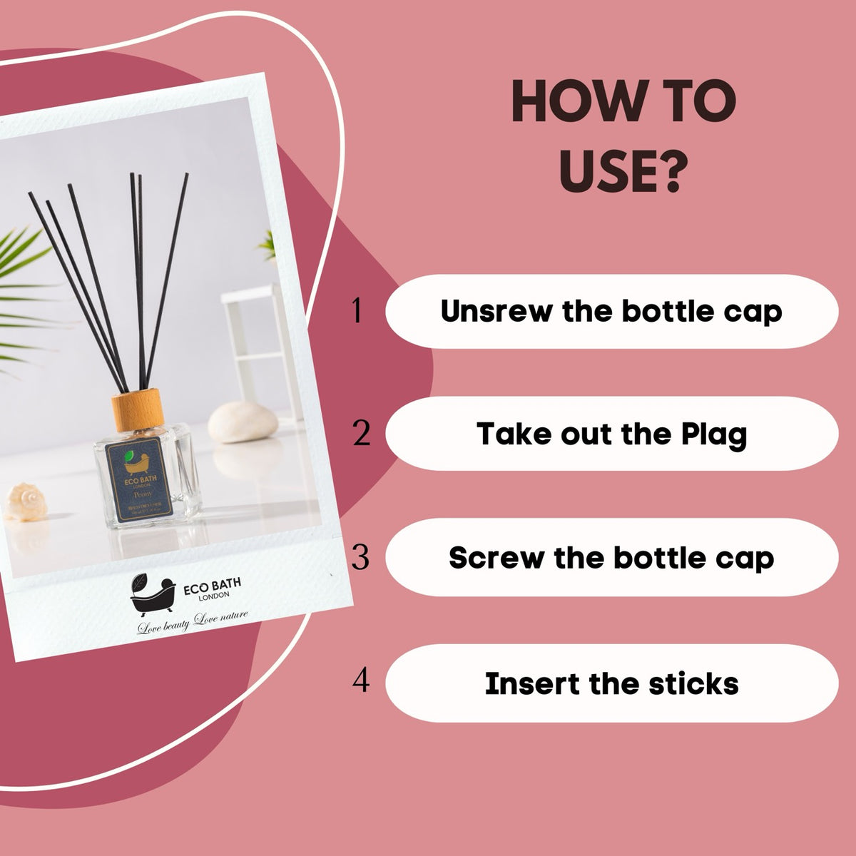 Eco Bath London Pfingstrosen-Schilfdiffusor