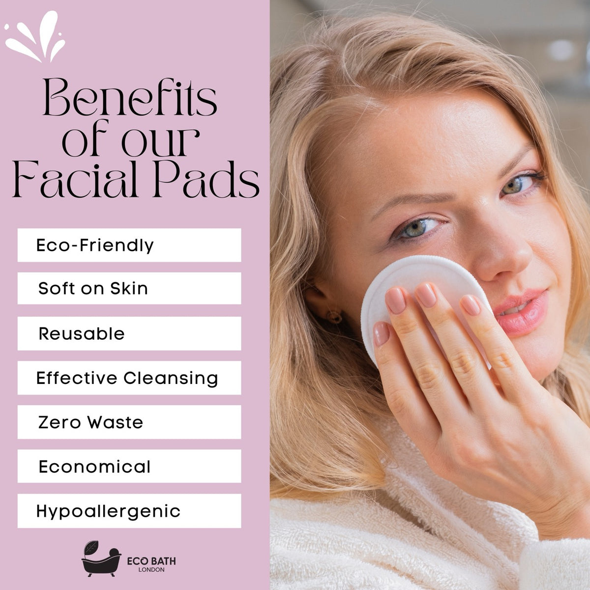 Eco Bath Bambus-Gesichtspads – 12er-Set