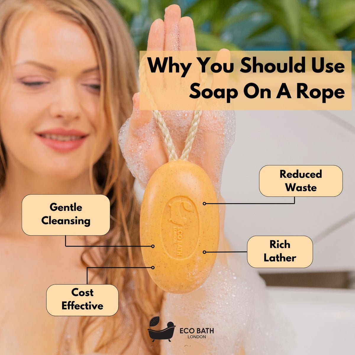 Öko-Badeseife Aprikose am Seil – 220 g