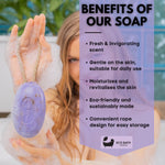 Öko-Badeseife mit Lavendel am Seil – 220 g