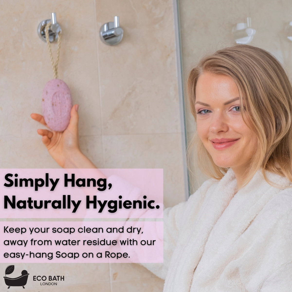 Öko-Bade-Rosenseife am Seil