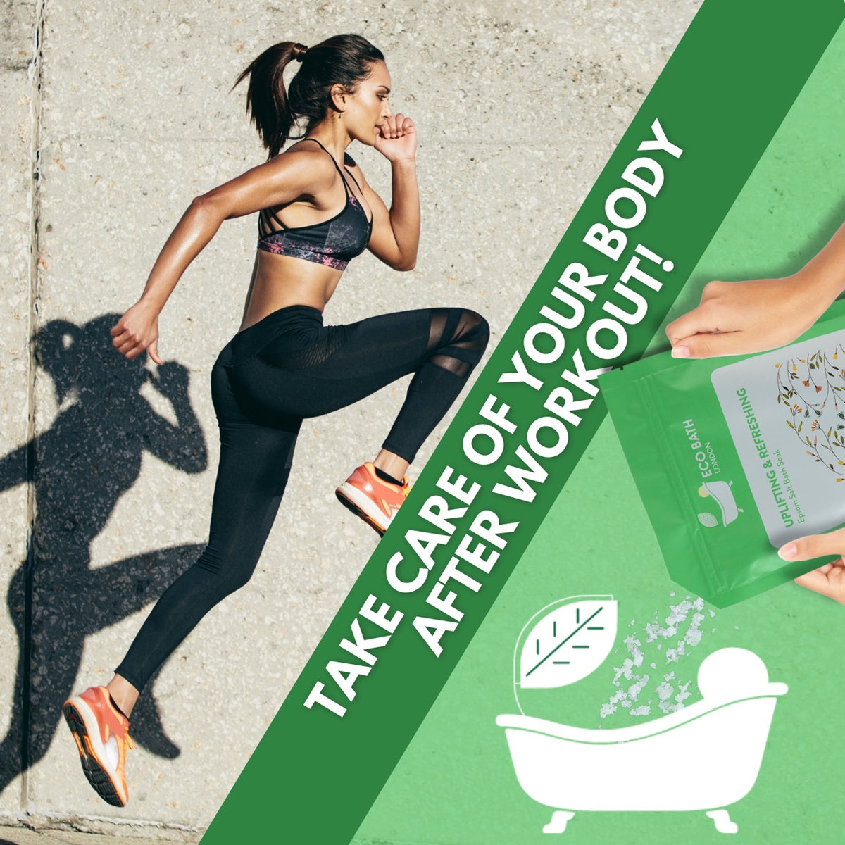 Eco Bath Uplifting and Refreshing Epsom Salt Bath Soak Pouch | 500g und 1000g