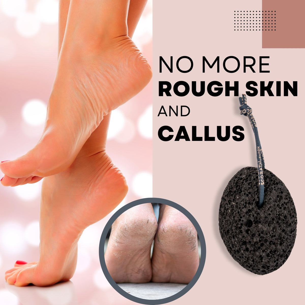 Öko-Bad, natürlicher Bimsstein (glatt mit Seil)