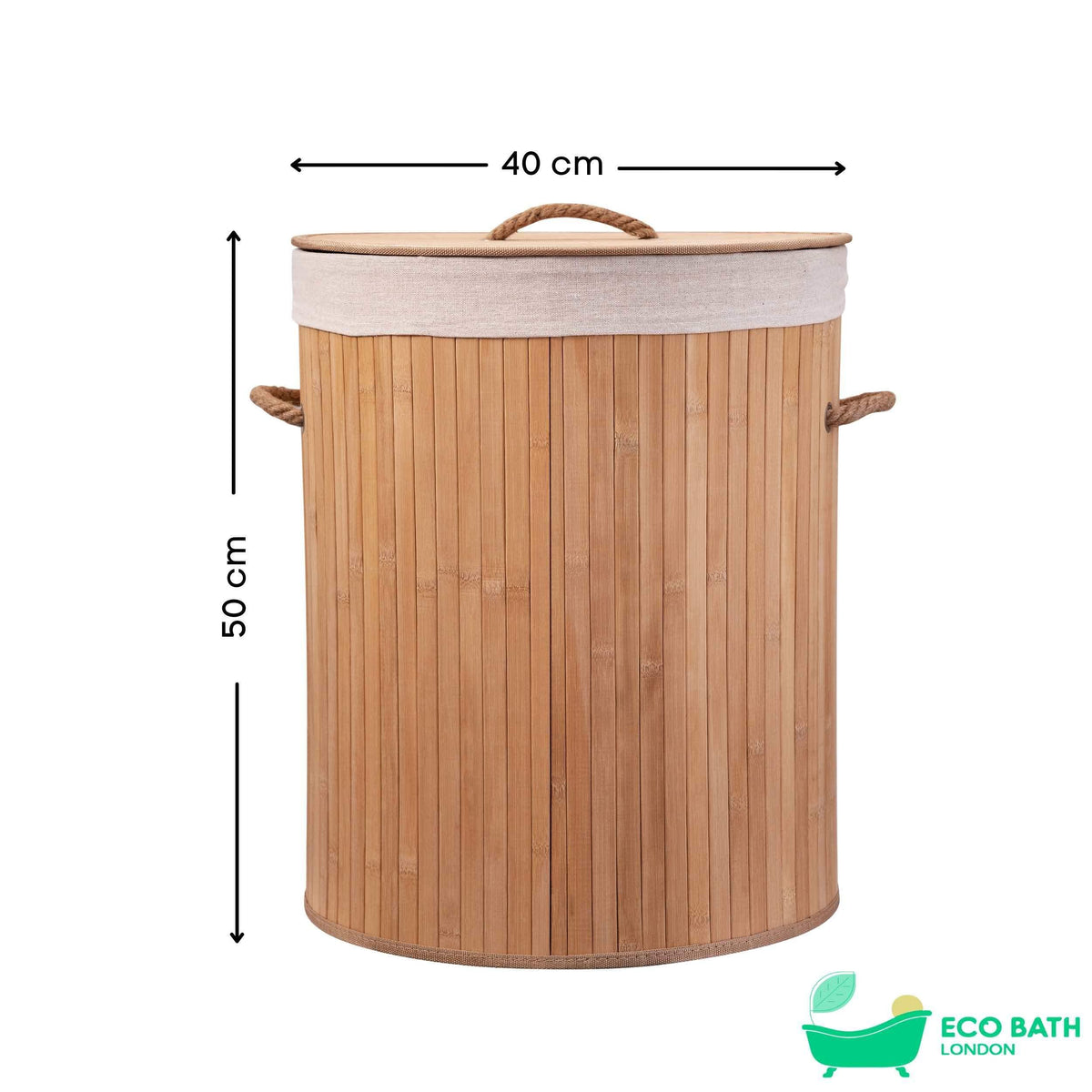 Eco Bath Laundry Basket with Lid and Removable Lining - Eco Bath London™