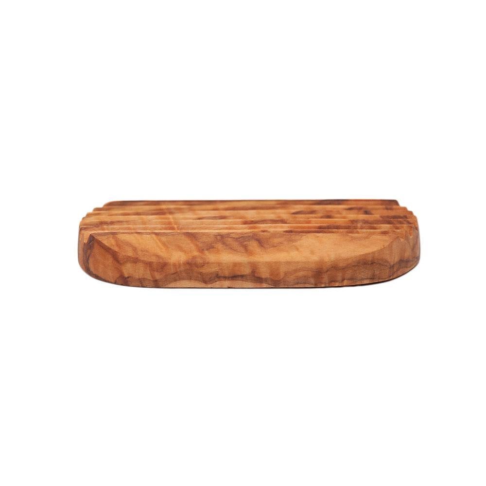 Eco Bath Soap Dish - Olive Wood Ridged - Eco Bath London™