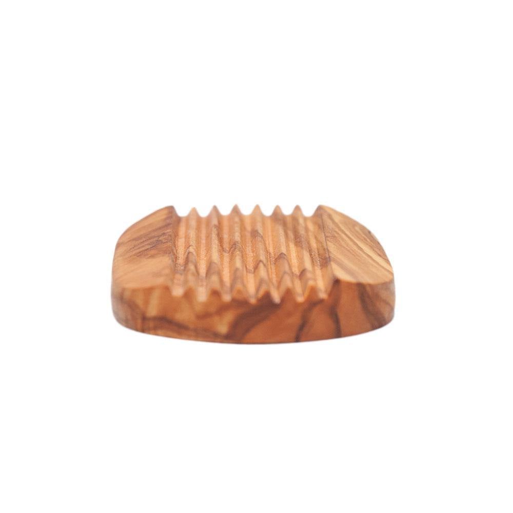 Eco Bath Soap Dish - Olive Wood Ridged - Eco Bath London™