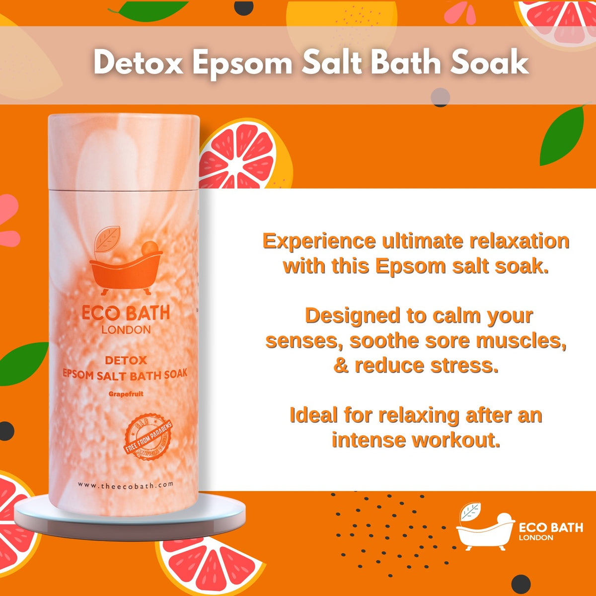 Eco Bath Detox Epsom Salt Bath Soak – Tube 