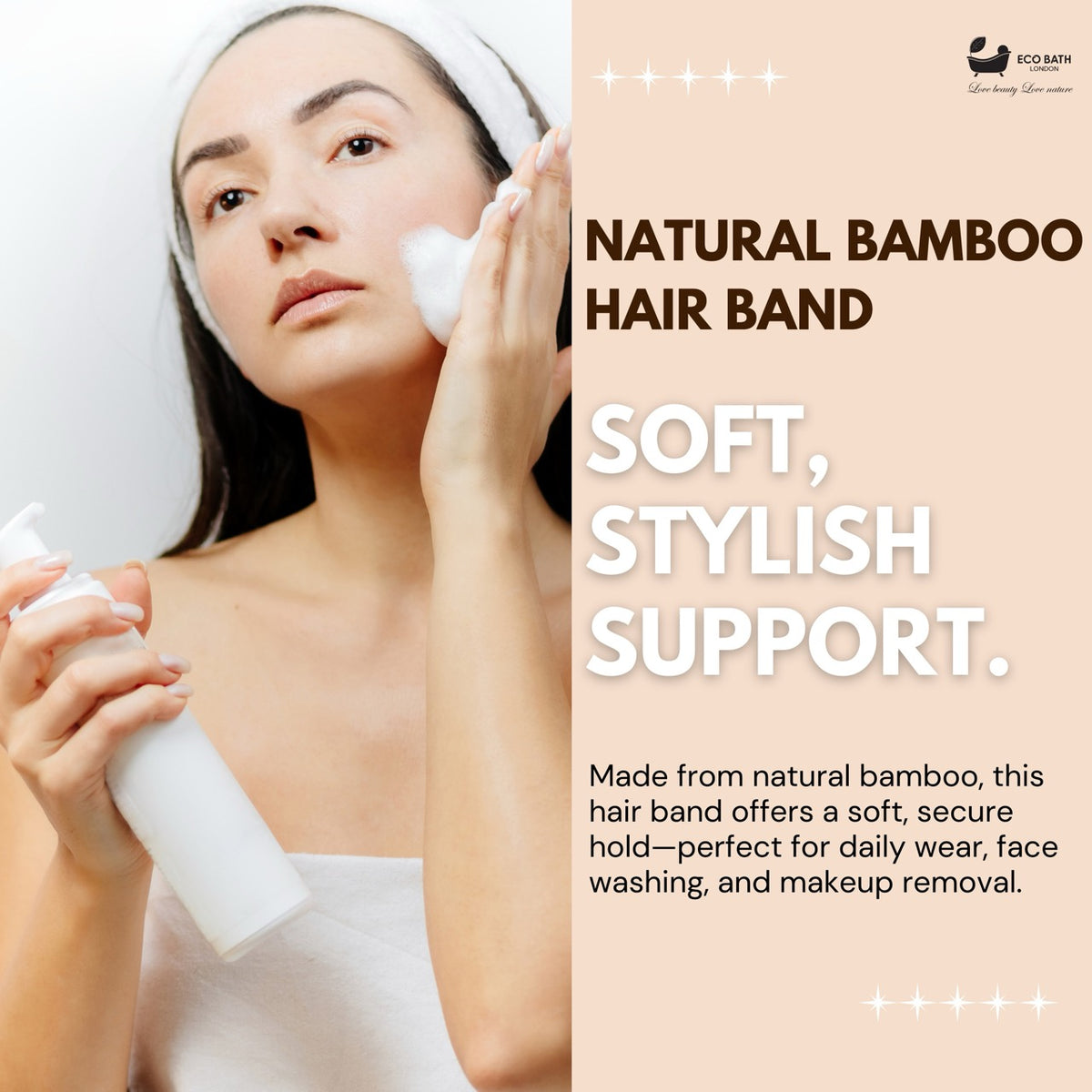 Öko-Bade-Haarband aus Bambus 