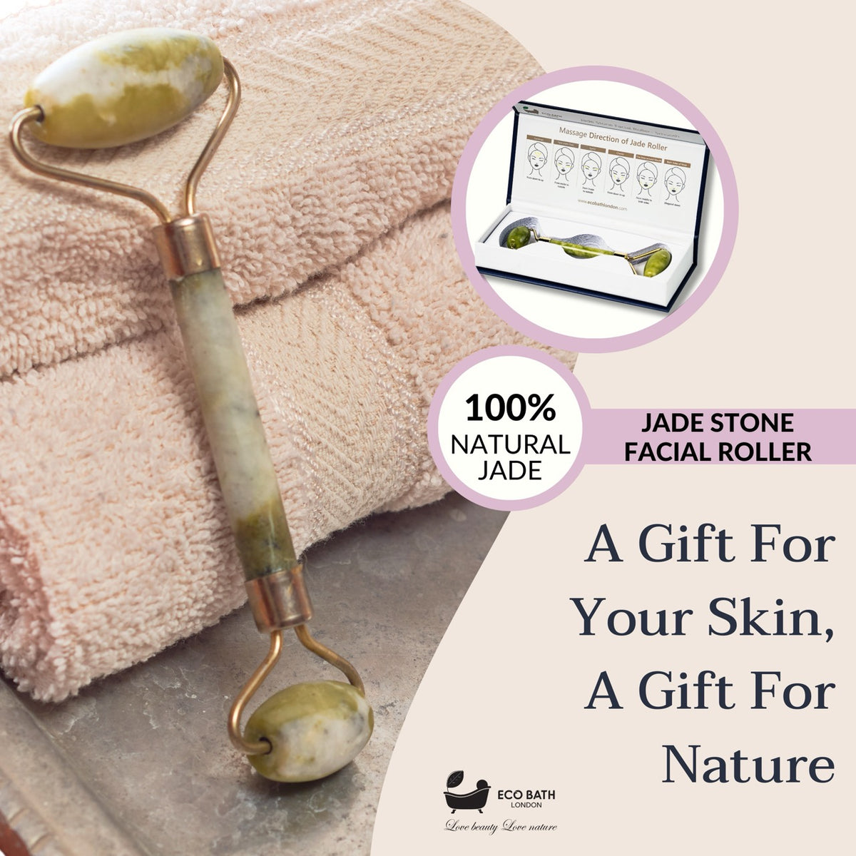 Rouleau pour le visage en jade Eco Bath