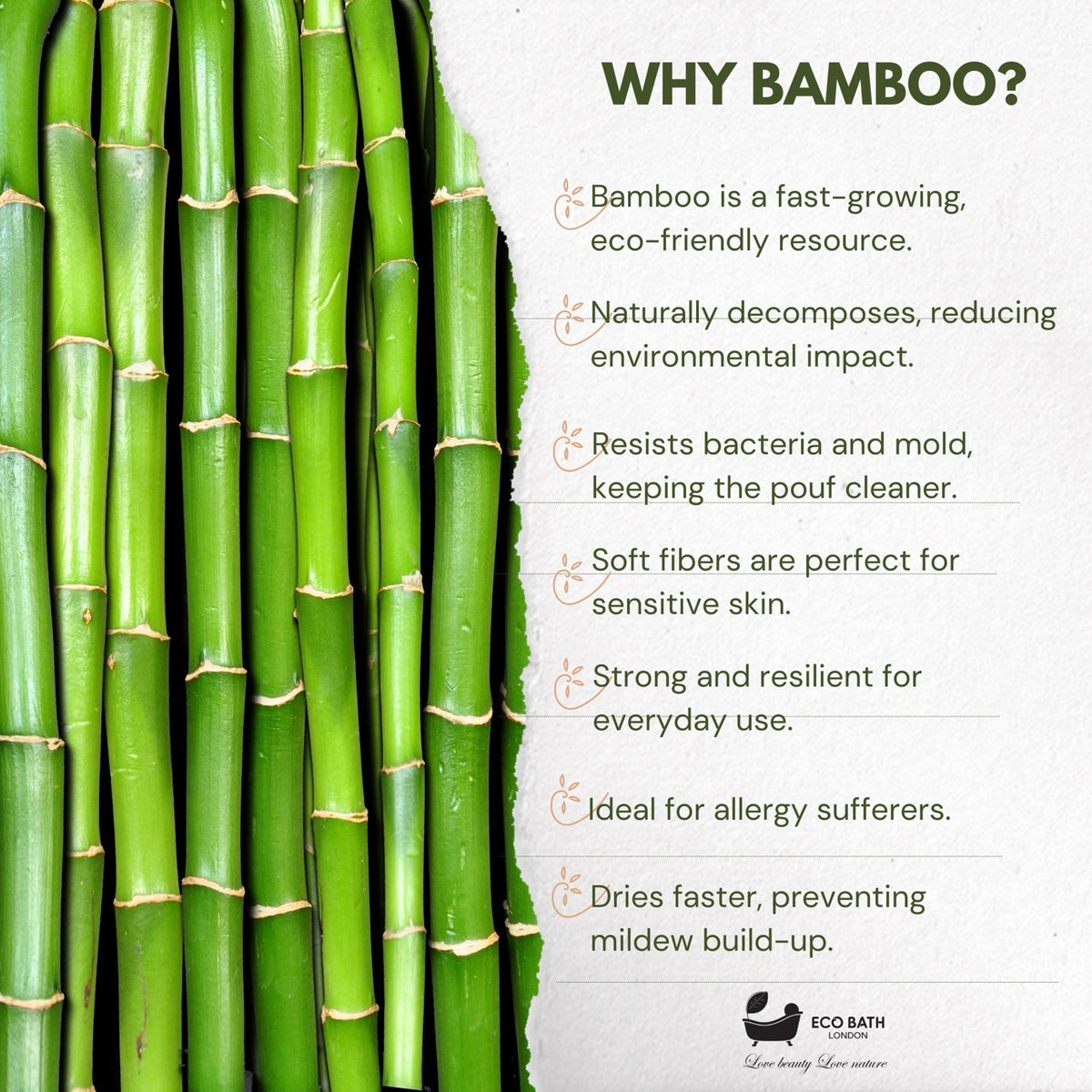 Eco Bamboo Bath & Shower Pouf