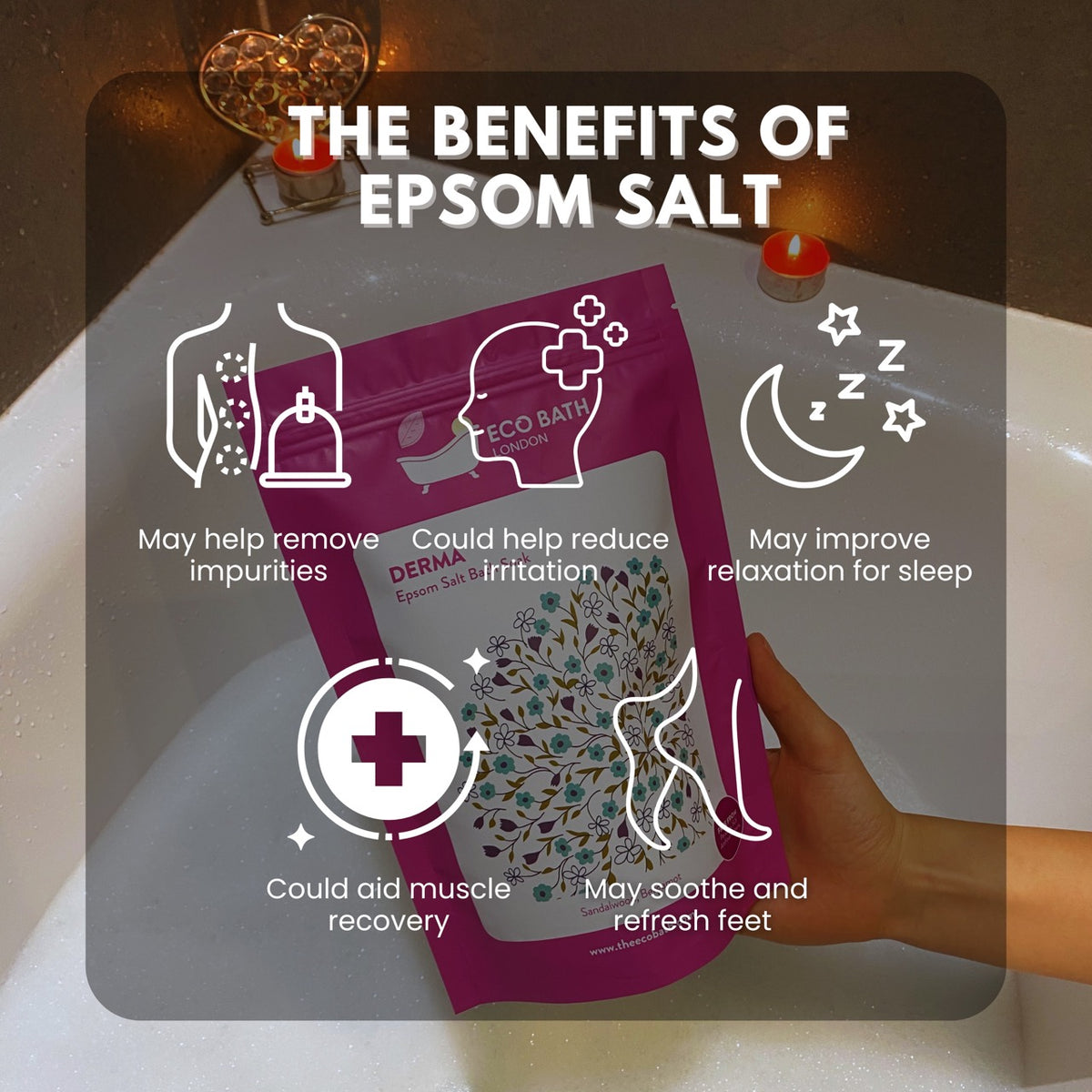 Eco Bath Derma Bain au sel d'Epsom - Pochette | 500g et 1000g