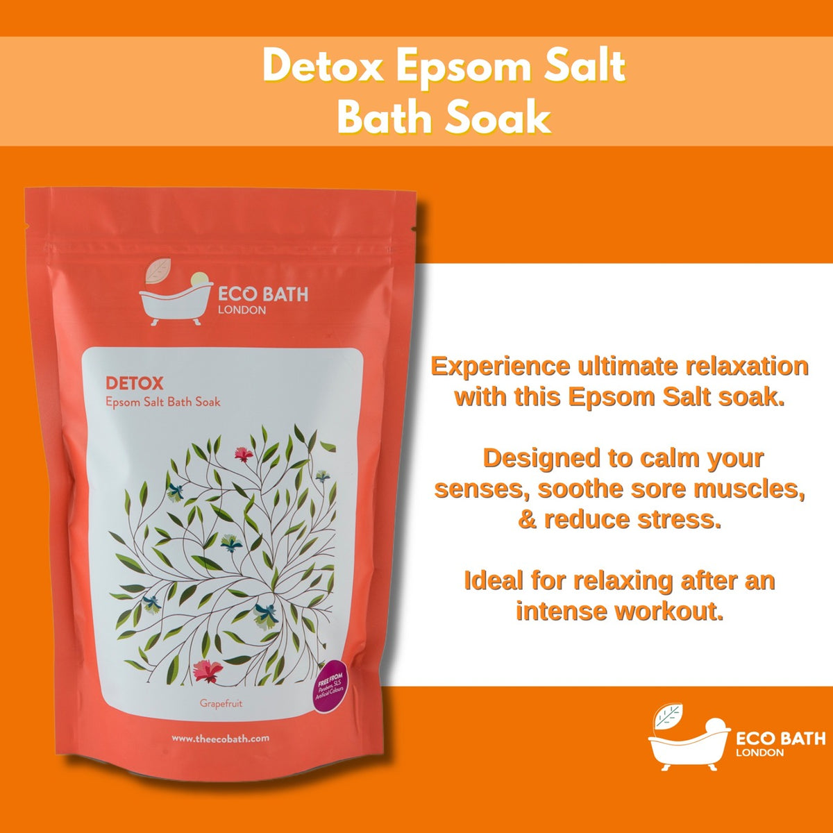 Eco Bath Detox Epsom Salt Bath Soak – Beutel | 500g und 1000g