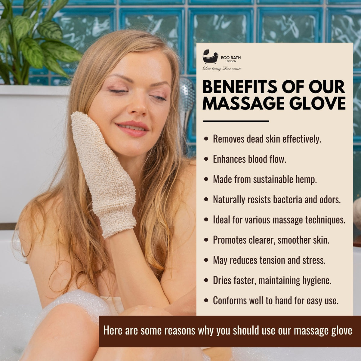 Eco Bath Hemp Massage Glove