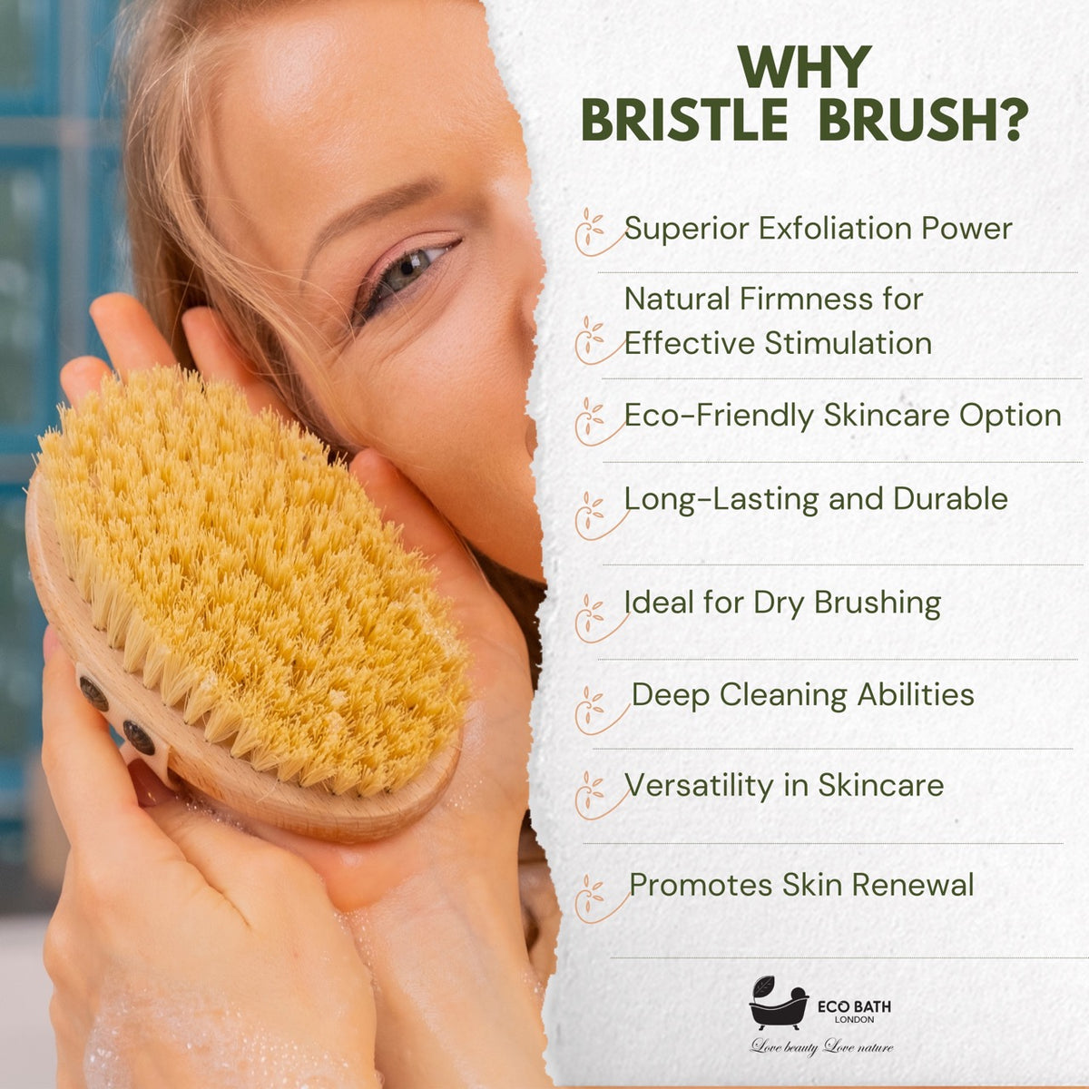 Eco Bath Natural Bristle Soft Hand Brush