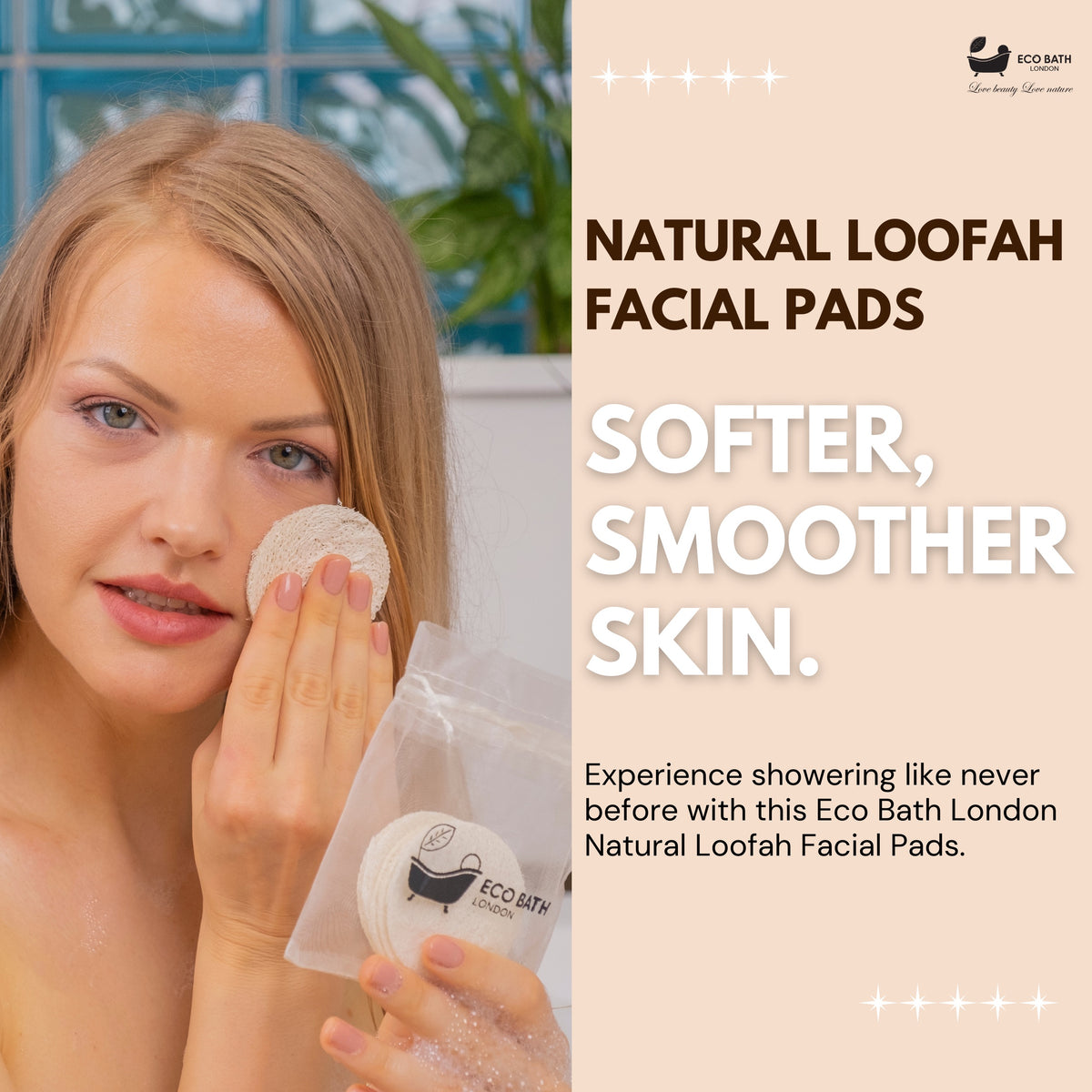 Eco Bath Natural Loofah Facial Pads