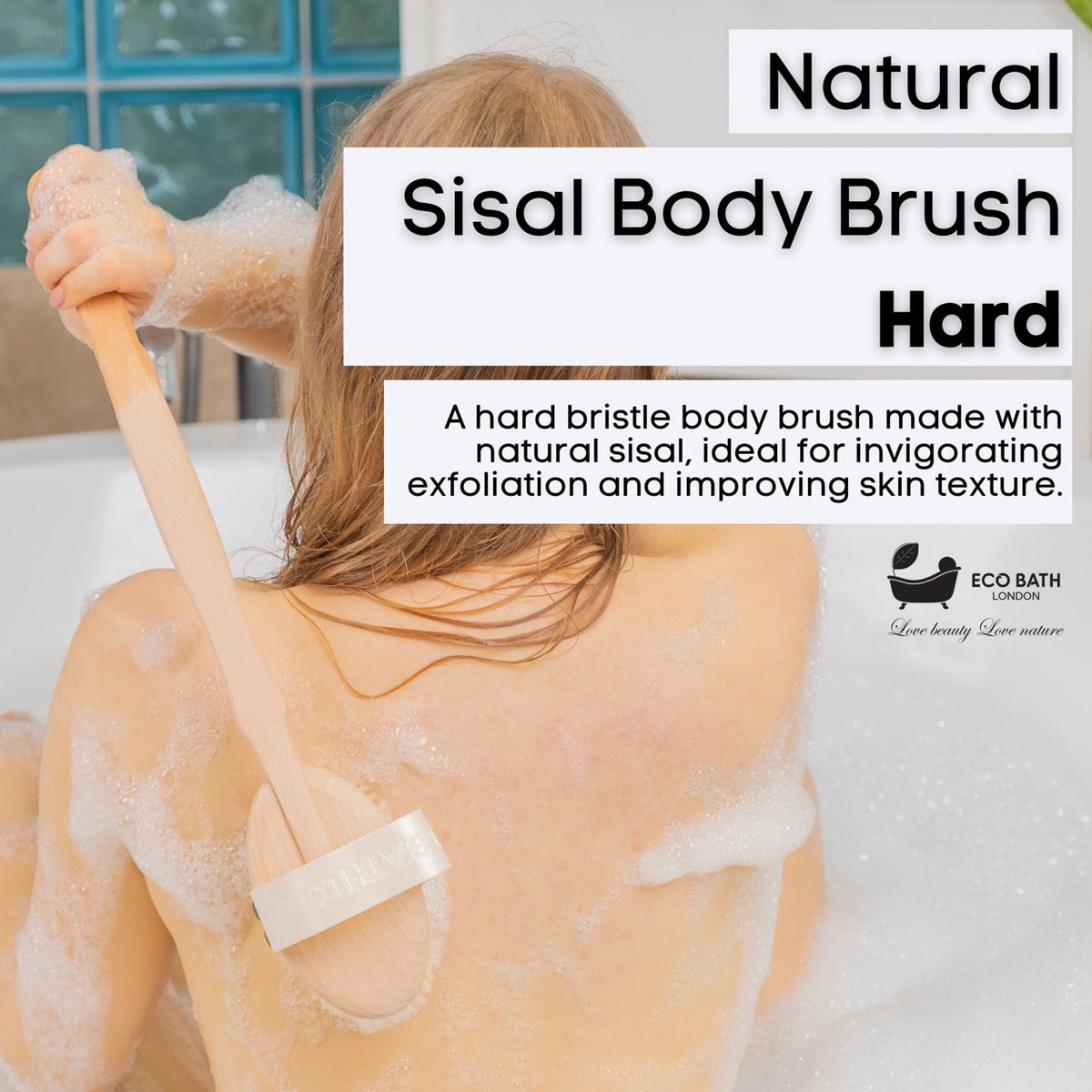 Brosse pour le corps en sisal naturel Eco Bath avec poils durs 