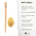 Brosse pour le corps en sisal naturel Eco Bath avec poils durs 