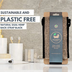 Eco Bath Natural Sisal Hanf Rückengurt Schwarz