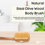 Brosse pour le corps en bois d'olivier en sisal naturel de luxe Eco Bath 