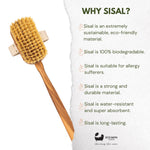 Brosse pour le corps en bois d'olivier en sisal naturel de luxe Eco Bath 