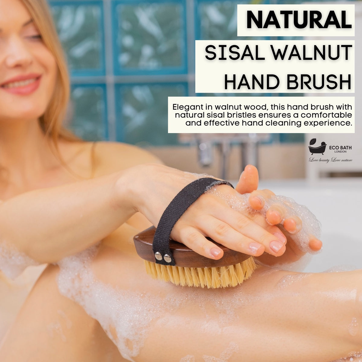 Eco Bath Natural Sisal Walnut Hand Brush