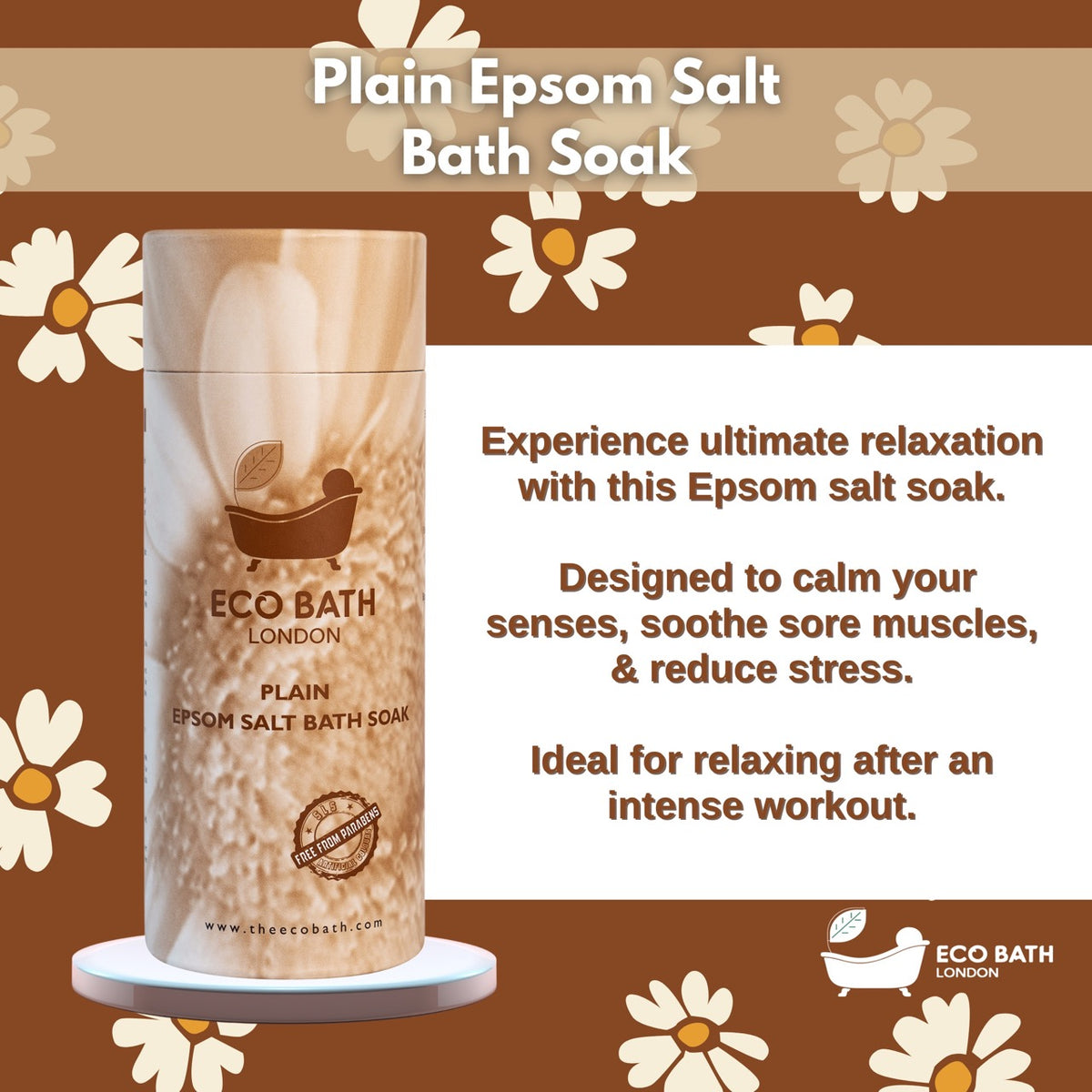 Eco Bath Plain Epsom Salt Bath Soak – Tube 
