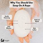 Öko-Badeseife aus Eselsmilch am Seil – 220 g 