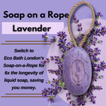 Öko-Badeseife mit Lavendel am Seil – 220 g 