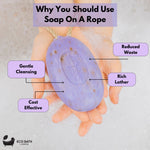 Öko-Badeseife mit Lavendel am Seil – 220 g 