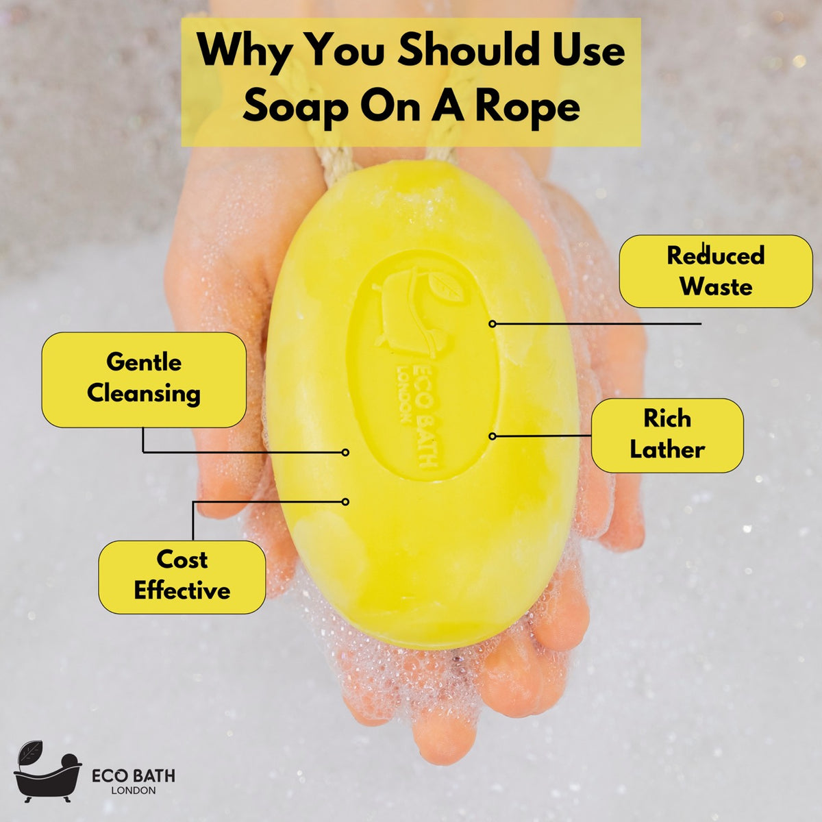 Eco Bath Lime Soap on a Rope - 220g